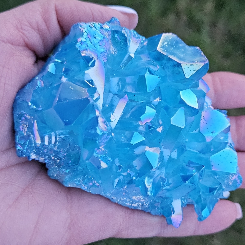 Blue Aura Quartz Cluster